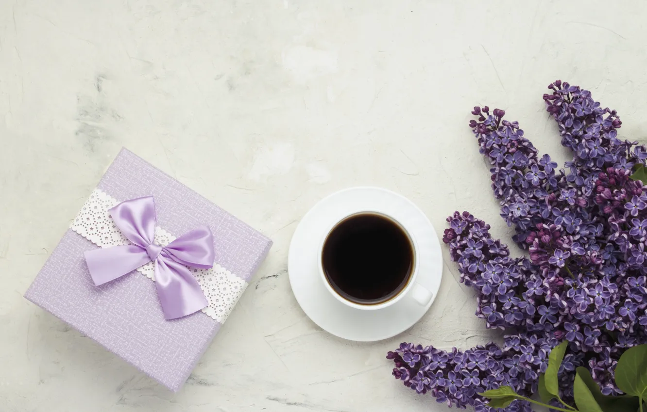 Photo wallpaper gift, coffee, Cup, lilac
