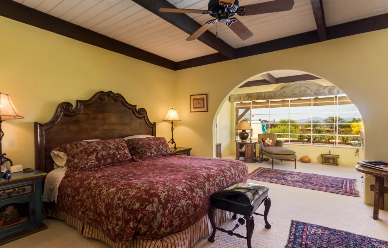 Photo wallpaper design, bed, bedroom
