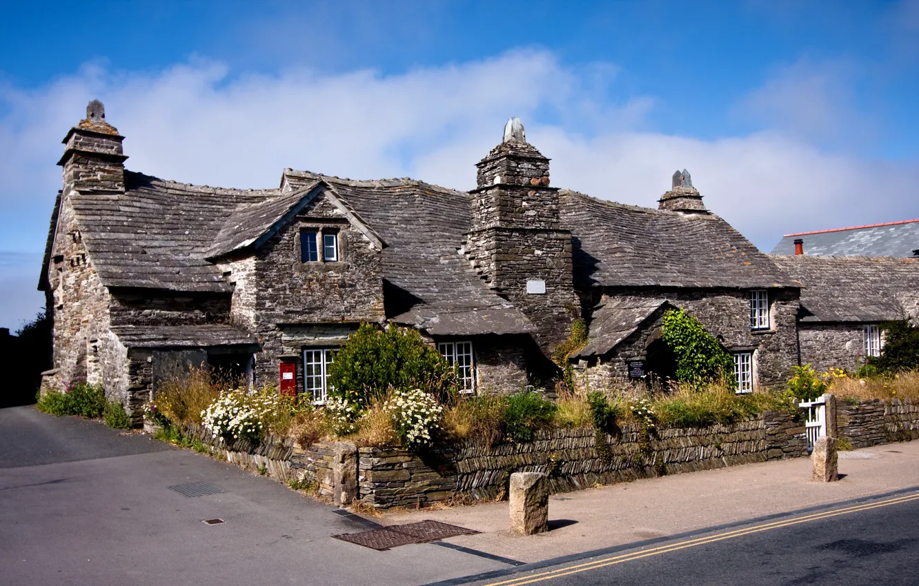Photo wallpaper England, old, stone, mail, Old Post Office, Tintagel