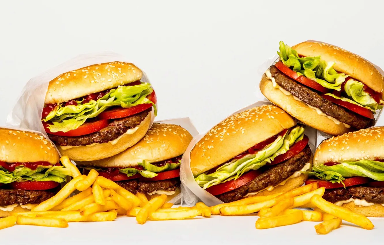 Photo wallpaper food, a bunch, burgers