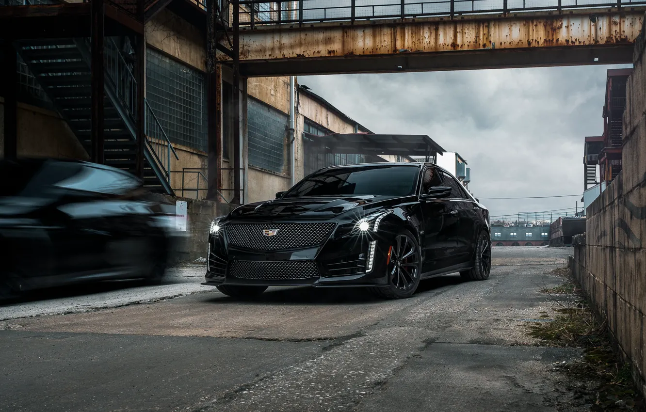 Photo wallpaper black, cadillac, cts-v