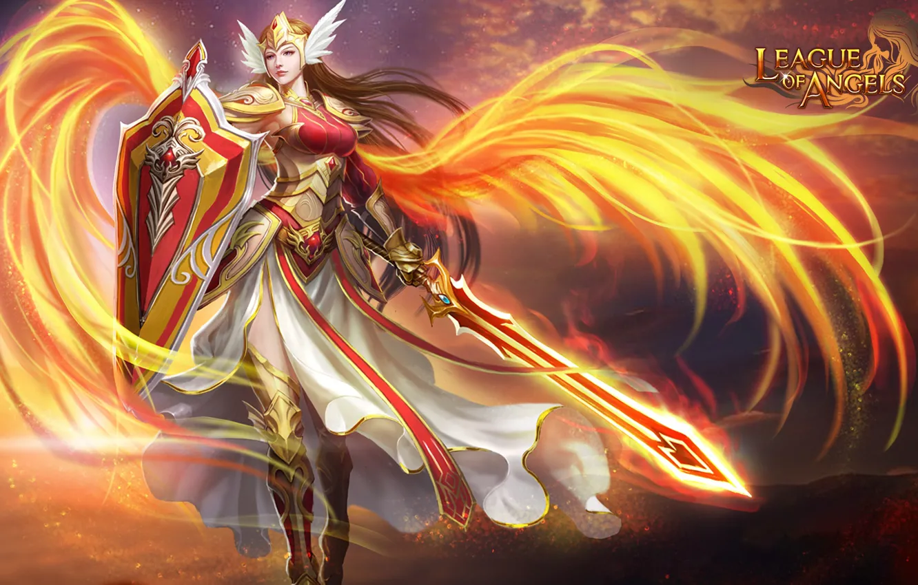 Photo wallpaper girl, armor, long hair, League of Angels, League of angels