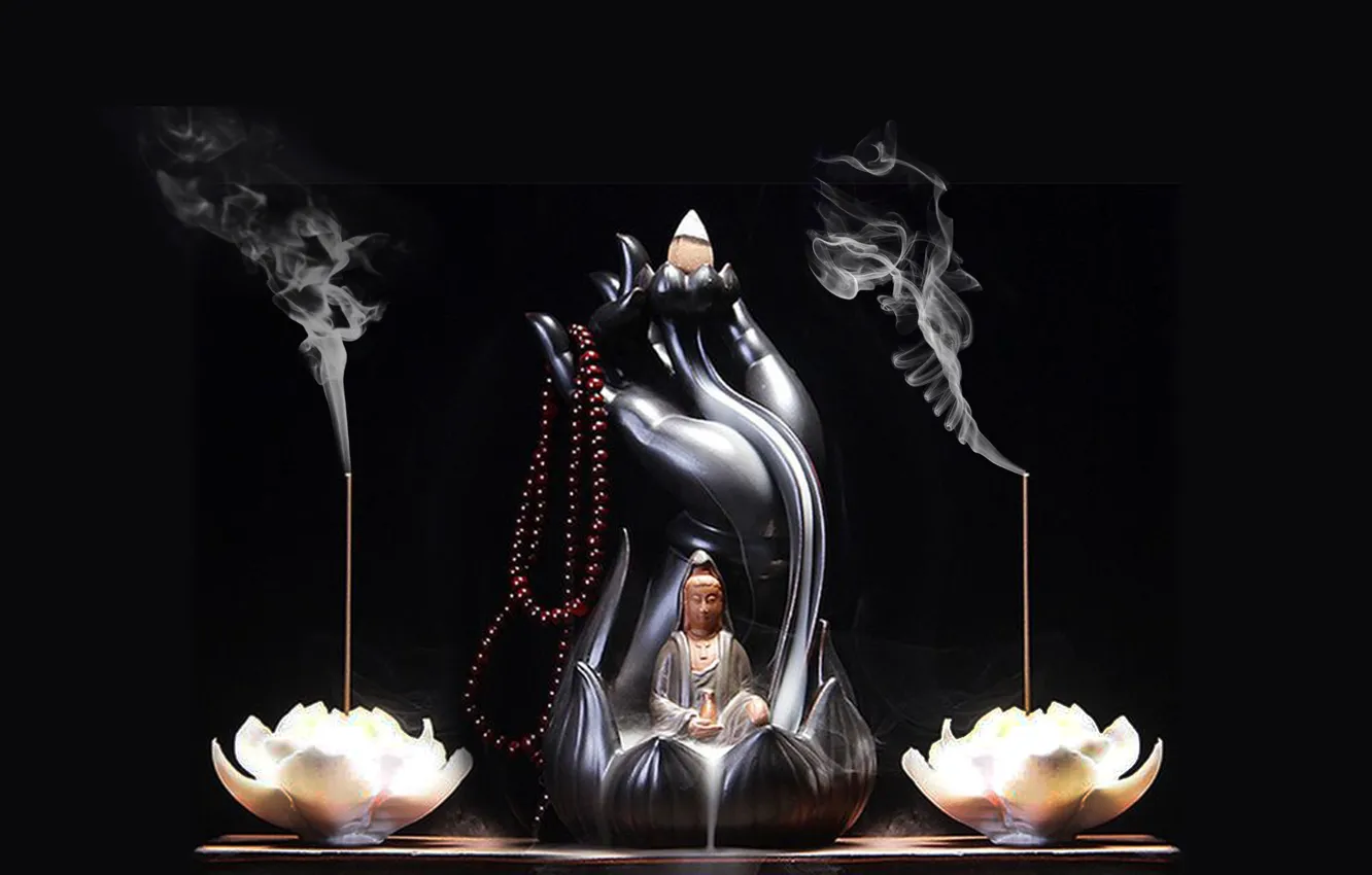 Photo wallpaper smoke, celebration, religion, buddism, insiencer, insience