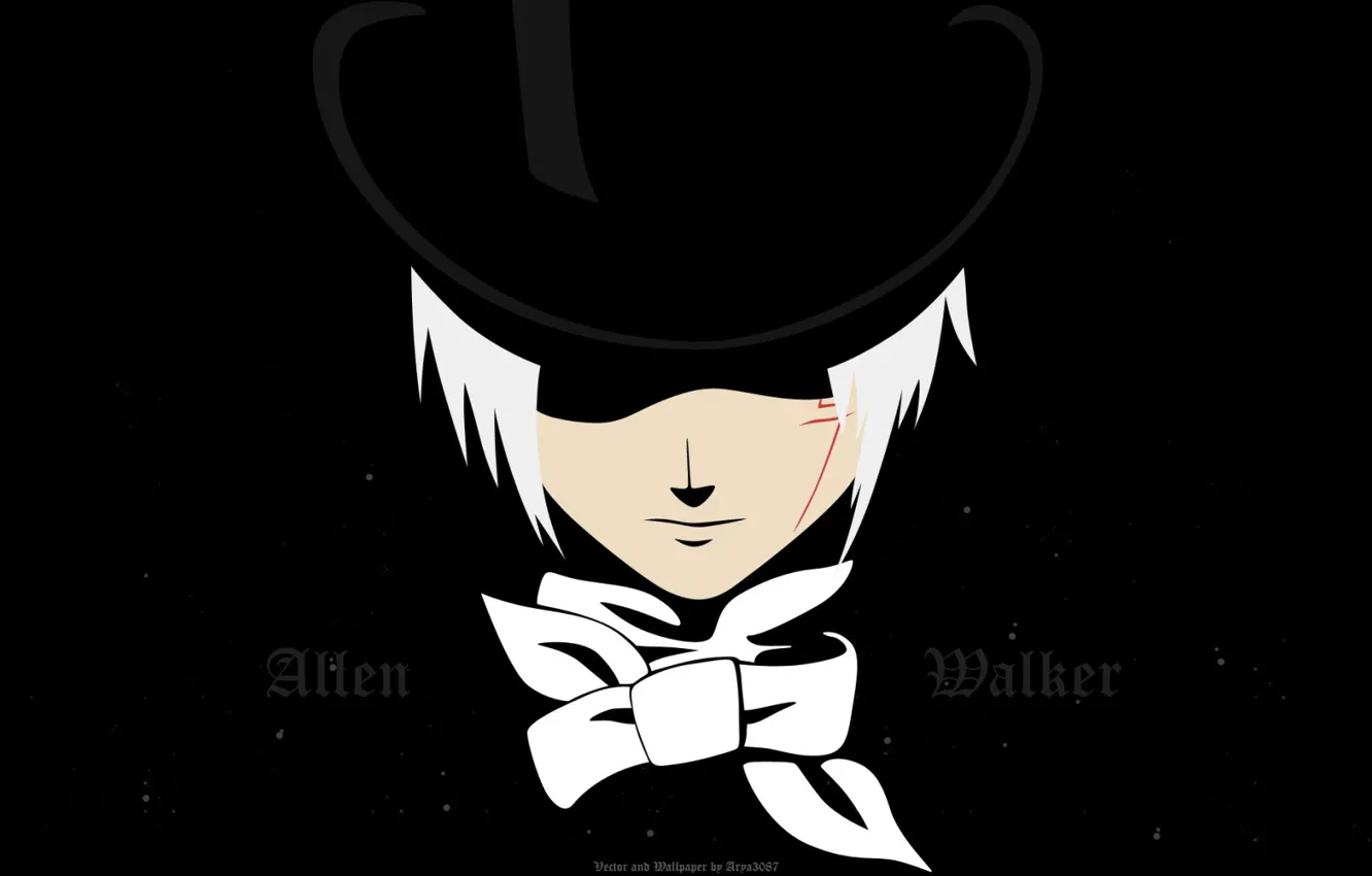 Photo wallpaper black, hat, anime