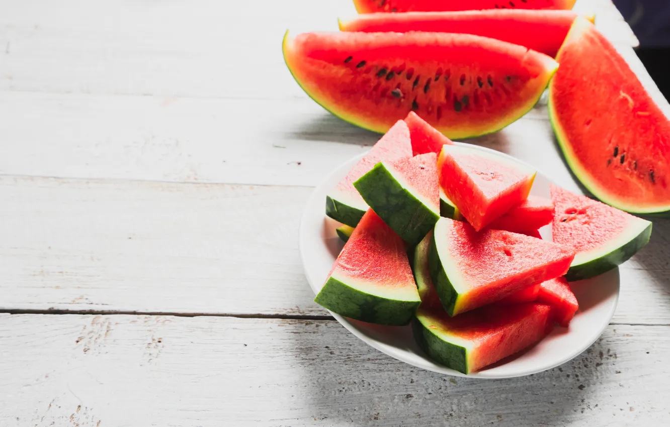Photo wallpaper berries, watermelon, slices