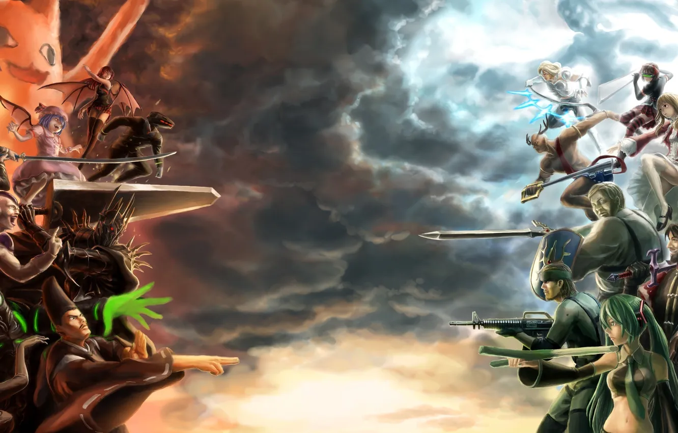 Photo wallpaper art, vocaloid, hatsune miku, black rock shooter, touhou, Metal Gear, catch the worm, Axis Powers …