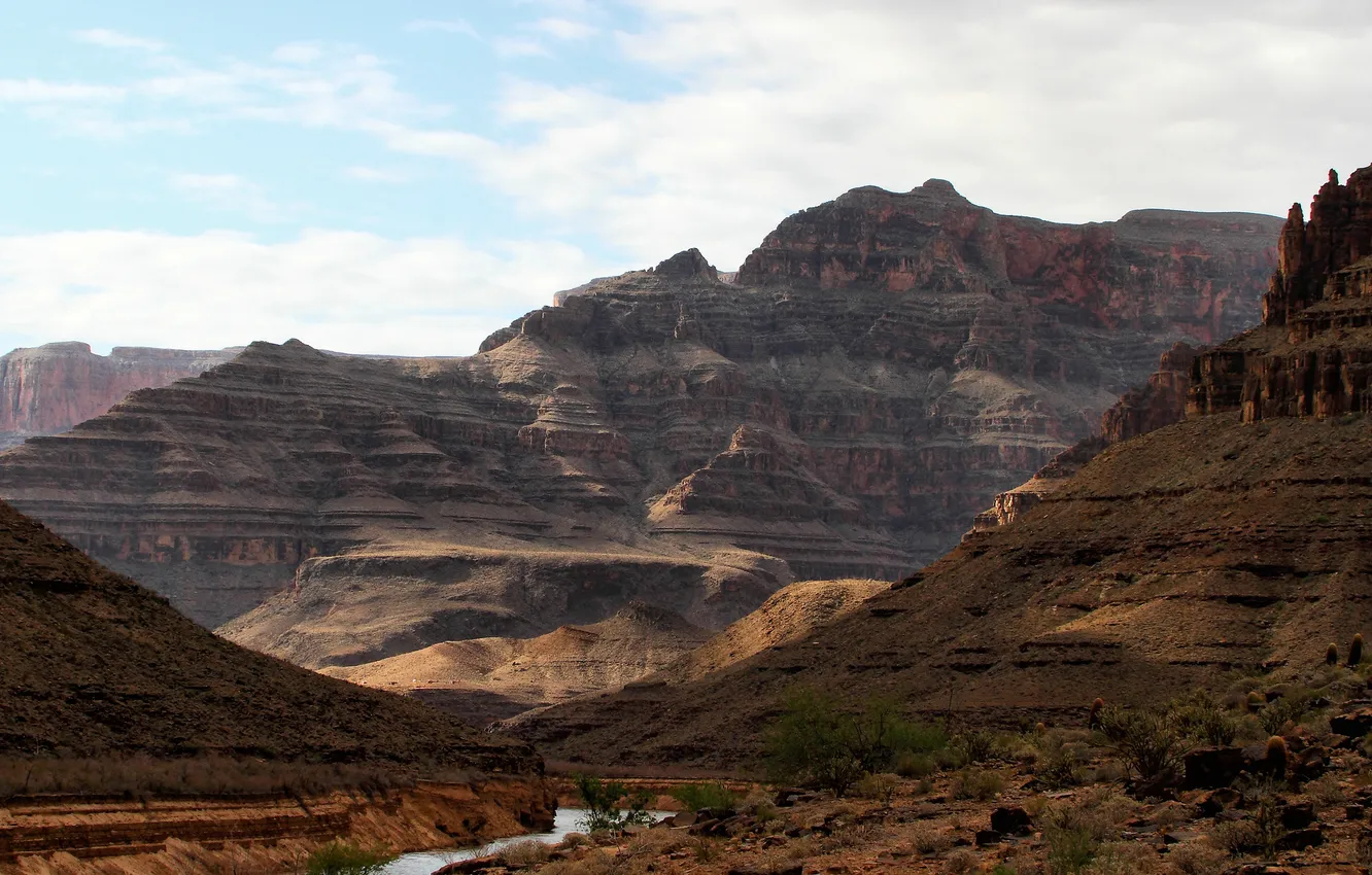 Photo wallpaper the sky, mountains, canyon, AZ, Grand Canyon, National Park