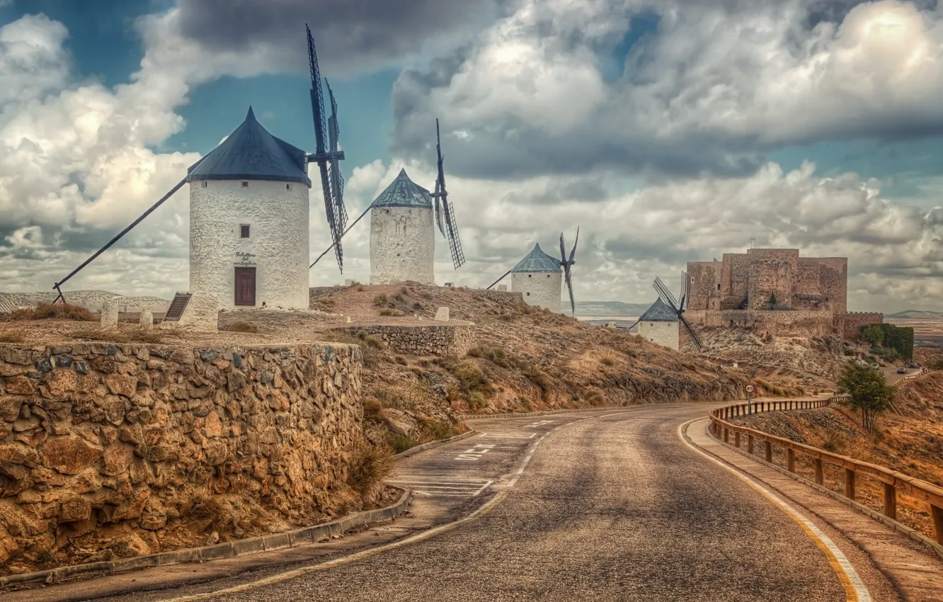 Photo wallpaper Spain, Toledo, Consuegra, Castilla La Mancha