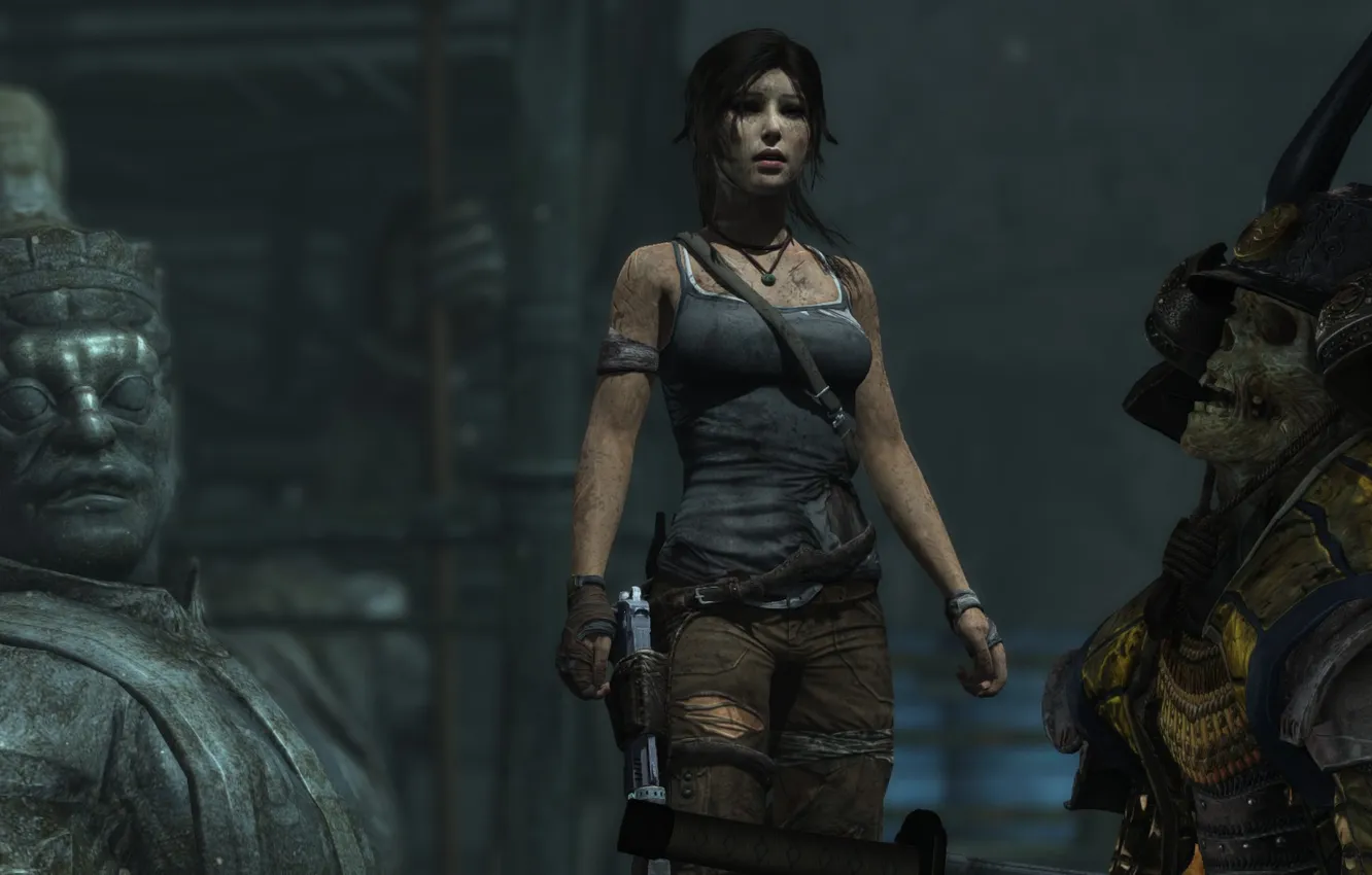 Photo wallpaper Lara Croft, Screenshot, Screenshot, Tomb Raider 2013, screensaver, lara croft. Game, Lara Croft game