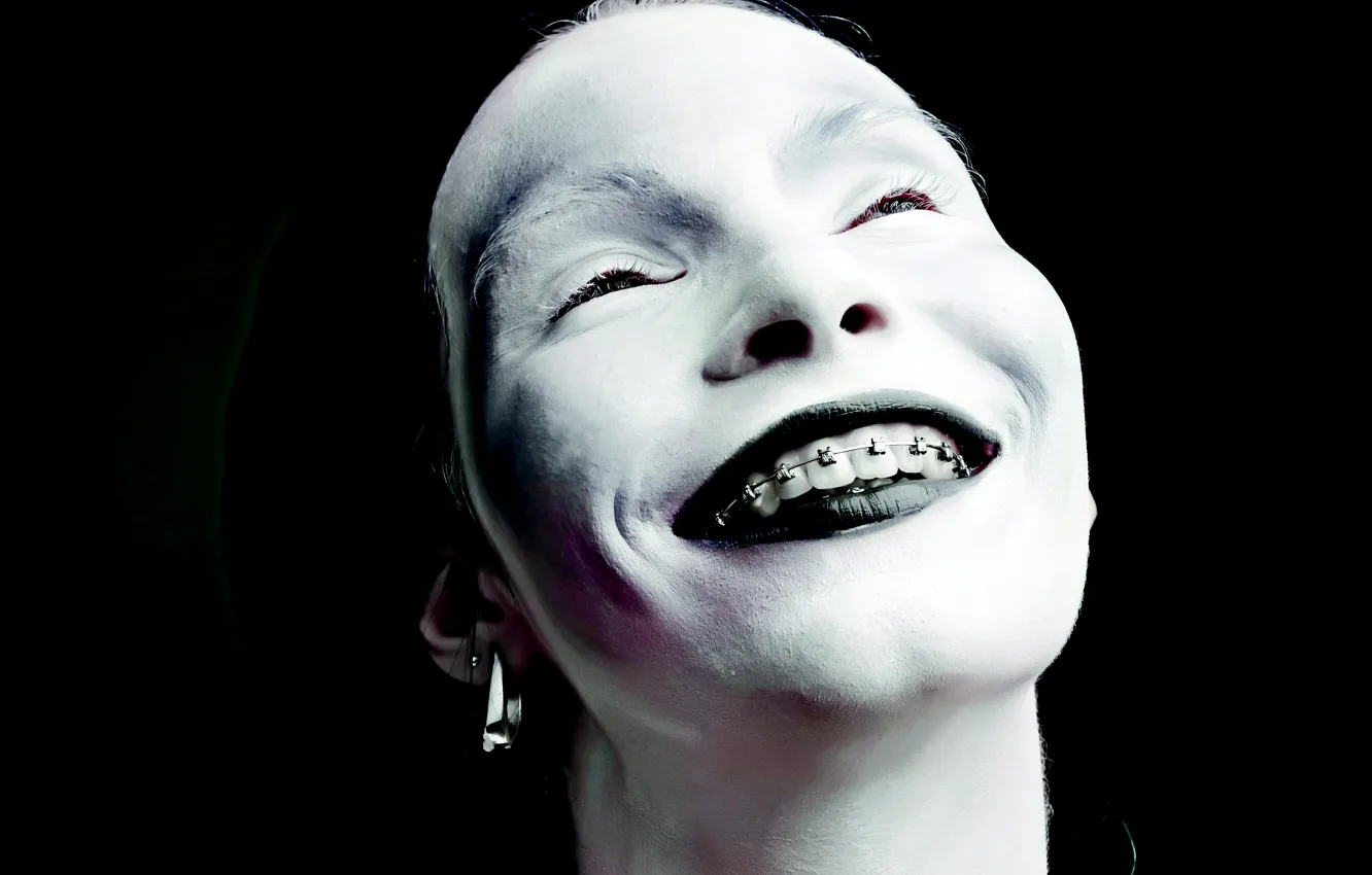 Photo wallpaper smile, makeup, macabre, Brackets