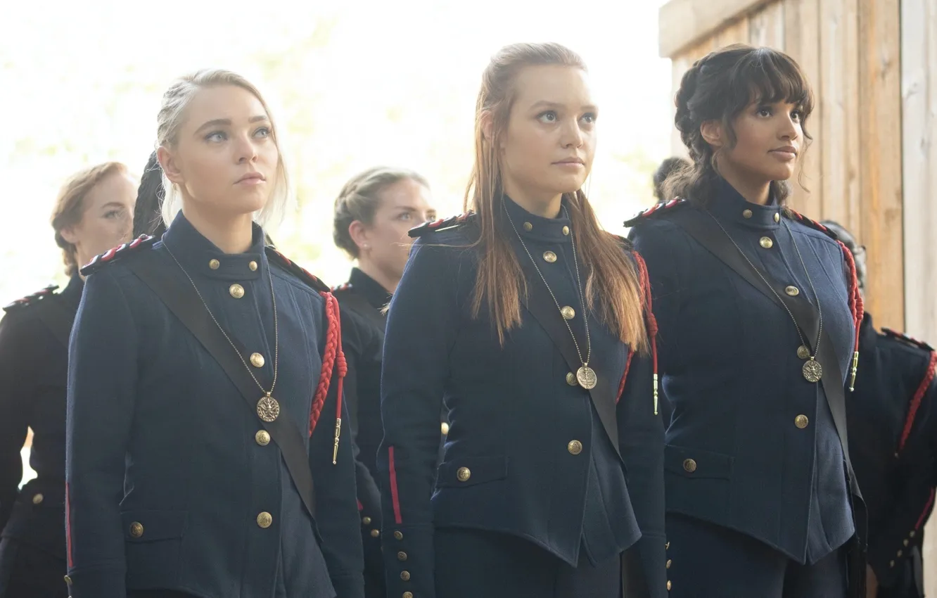 Photo wallpaper soldiers, witch, badge, Abigail Bellweather, Motherland: Fort Salem, Homeland: Fort Salem, Raelle Collar, Jessica Sutton