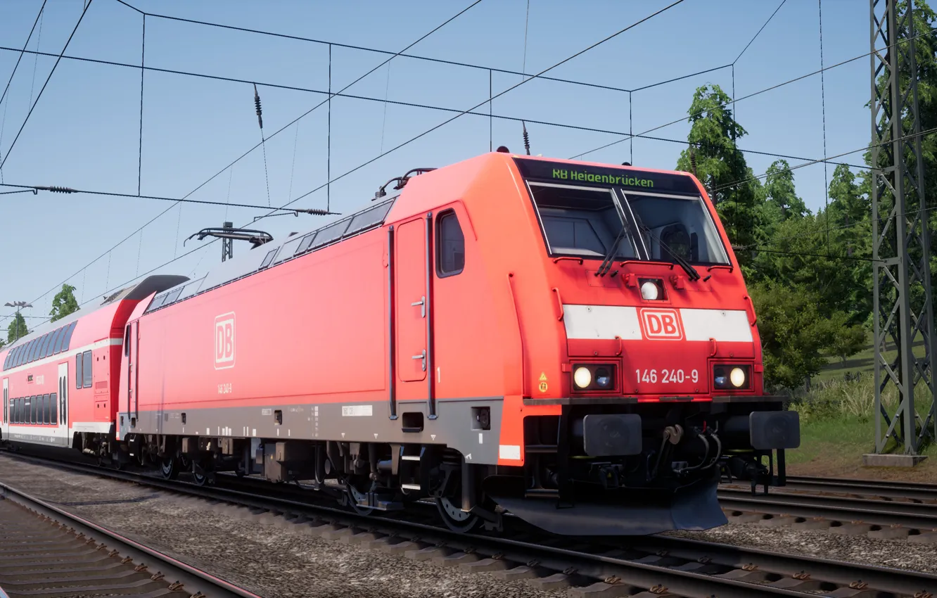 Photo wallpaper Germany, Locomotive, Russia, Electric, Train Sim World 2020, BR 146