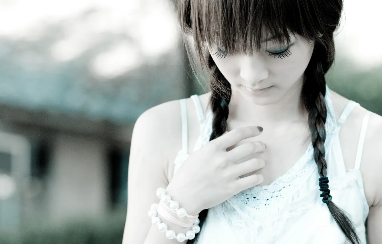 Photo wallpaper girl, background, mood