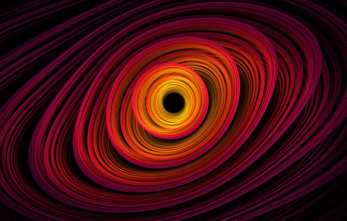 Photo wallpaper space, orange, yellow, pink, black, spiral, black hole, black hole
