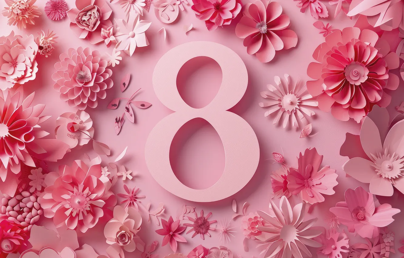 Photo wallpaper flowers, holiday, spring, March 8, composition, international women's day, festive background, AI art