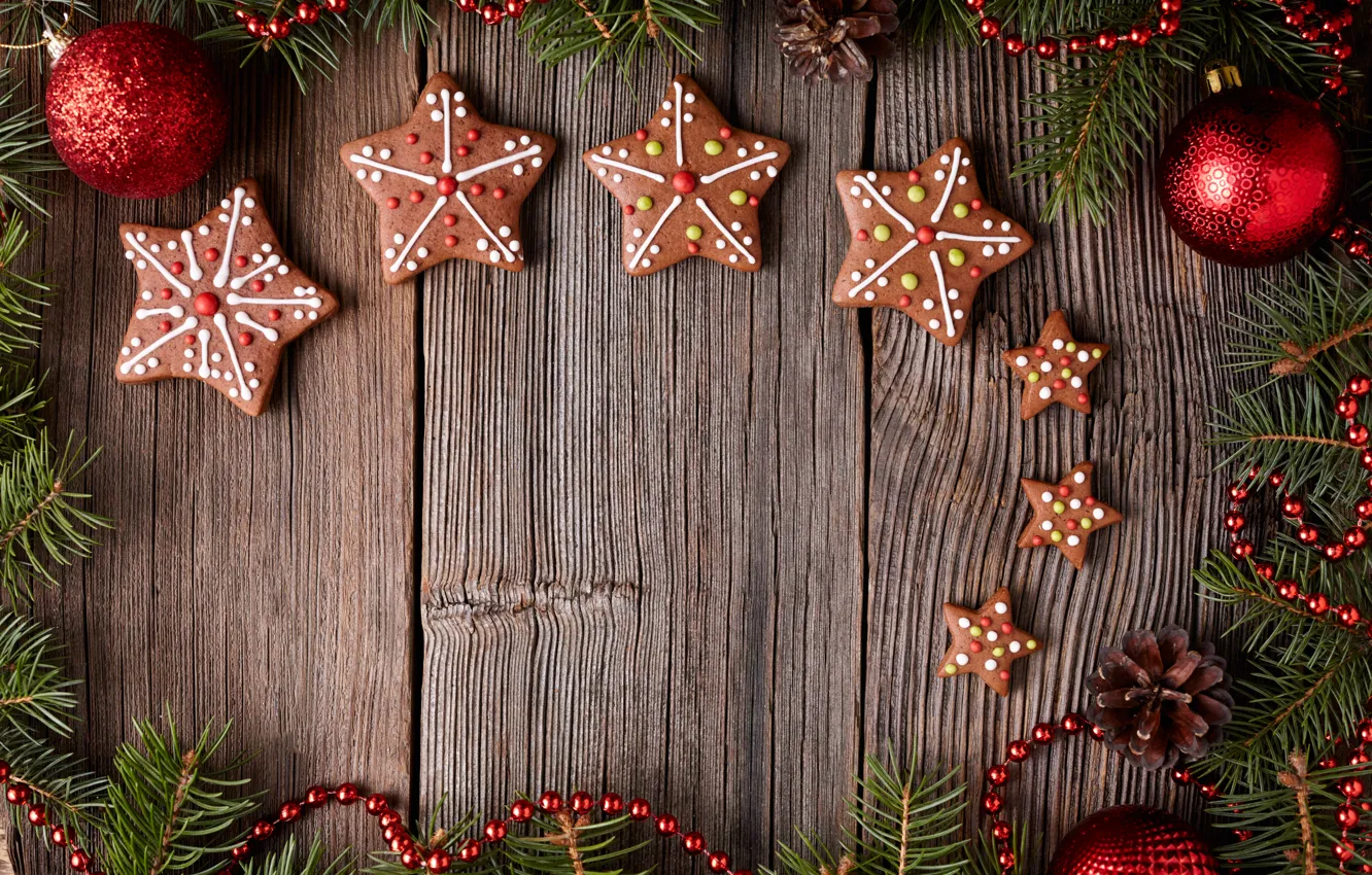 Photo wallpaper new year, cookies, Christmas, Christmas, cakes, sweet, Xmas, glaze