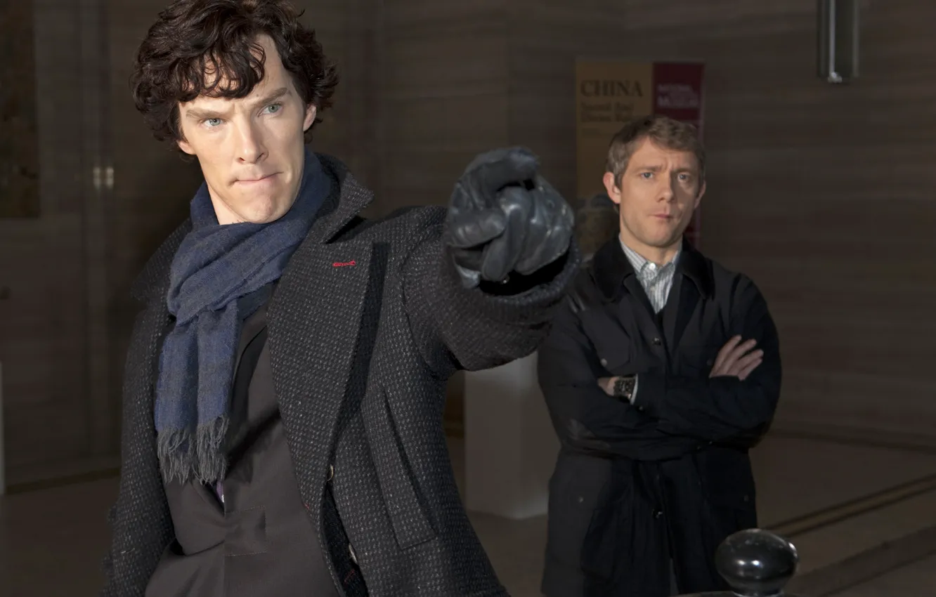 Photo wallpaper Sherlock Holmes, partner, Martin Freeman, Benedict Cumberbatch, Sherlock, Sherlock BBC, Sherlock Holmes, John Watson