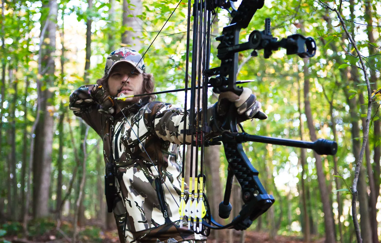 Photo wallpaper forest, archery, hunting arrow