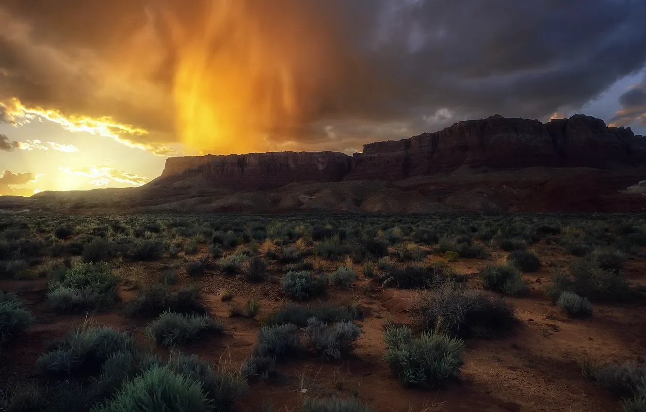 Photo wallpaper landscape, sunset, Arizona