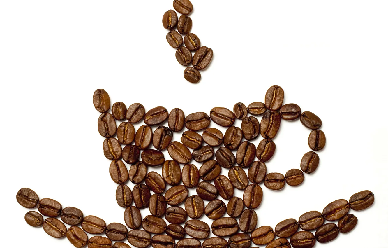 Photo wallpaper coffee, grain, Cup