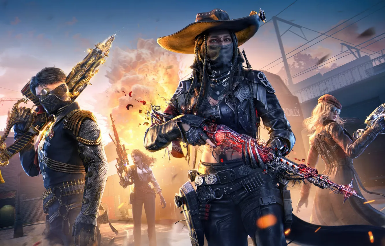 Photo wallpaper girl, gun, Call of Duty, weapon, hat, woman, man, cod