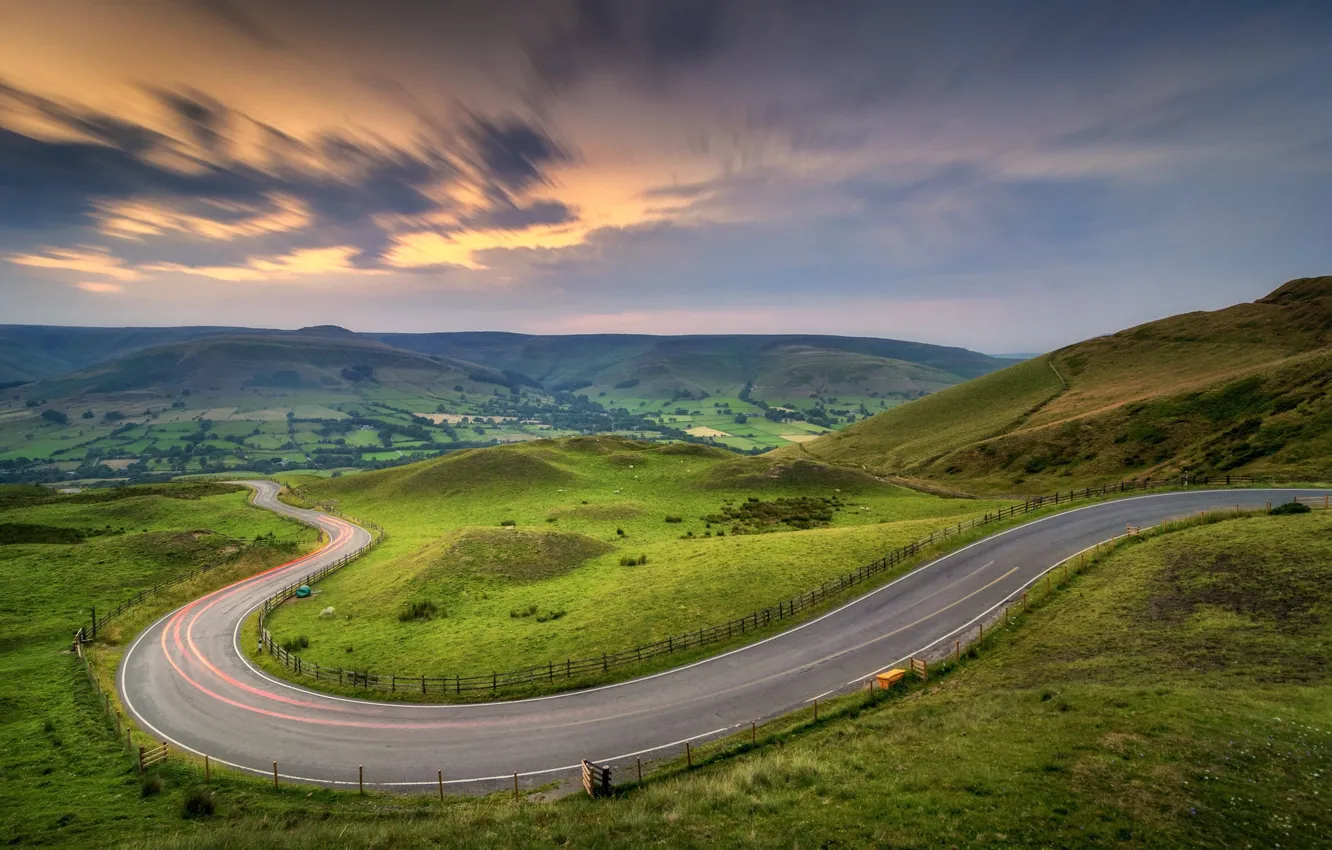 Photo wallpaper road, landscape, nature, plain