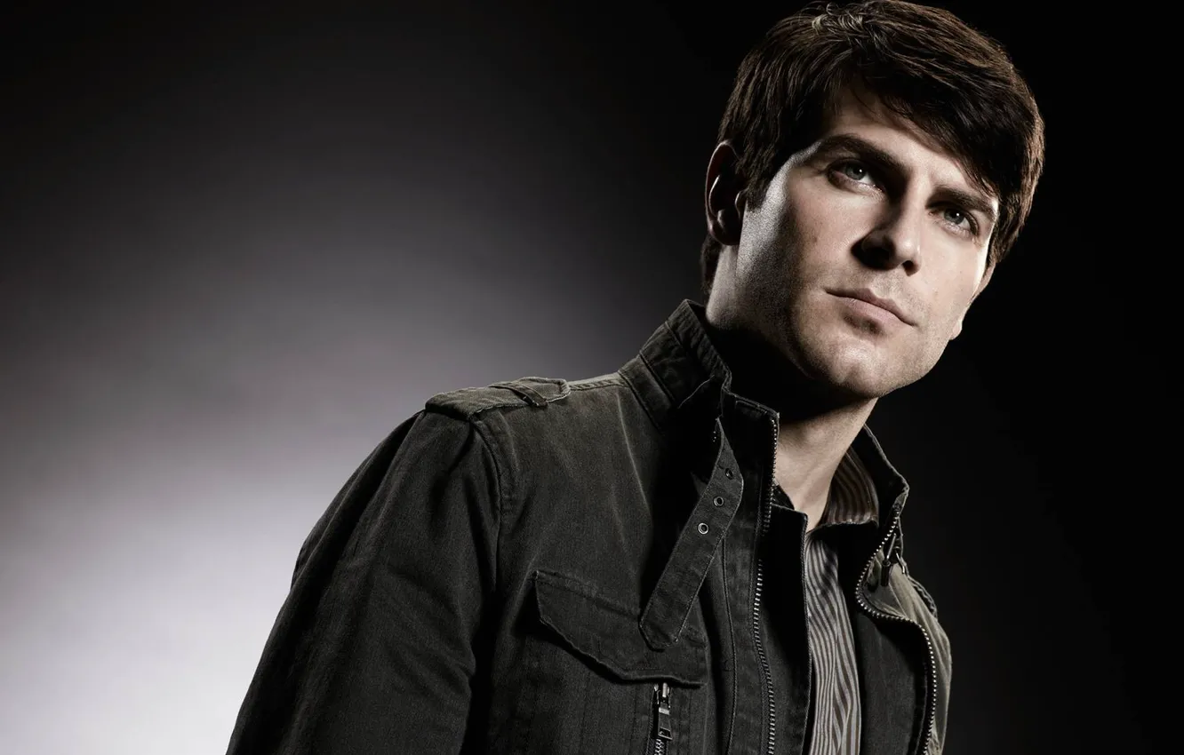 Photo wallpaper green eyes, brown hair, police, man, face, pose, hunter, powerful