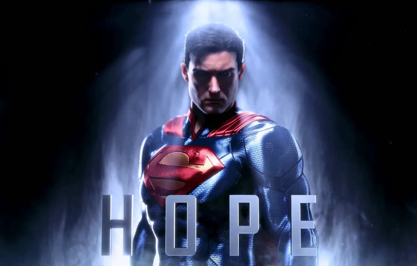 Photo wallpaper look, hope, the inscription, costume, symbol, Superman, symbol, Superman