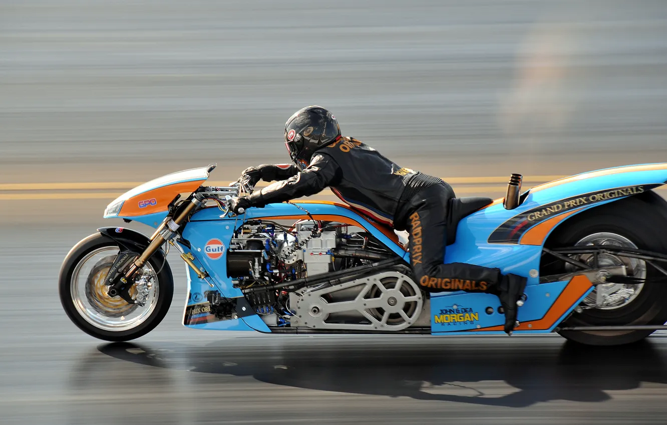 Photo wallpaper race, speed, motorcycle, bike, racer, drag racing