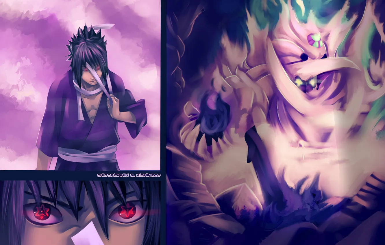 Photo wallpaper manga, Naruto, Naruto, Susano, Sasuke Uchiha, shippuden