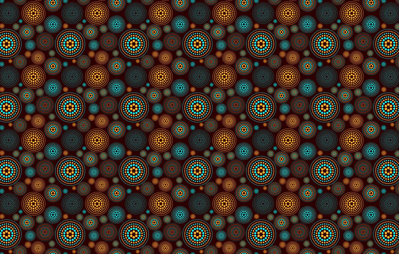 Photo wallpaper circles, pattern, brown, motley