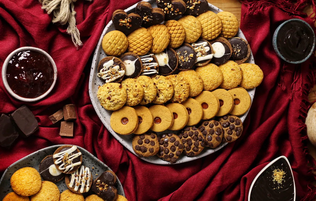 Photo wallpaper cookies, a lot, dessert