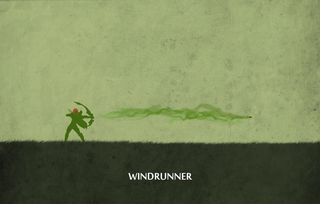 Photo wallpaper green, Valve, dota 2, Minimalism, Archer, windrunner, sheron1030
