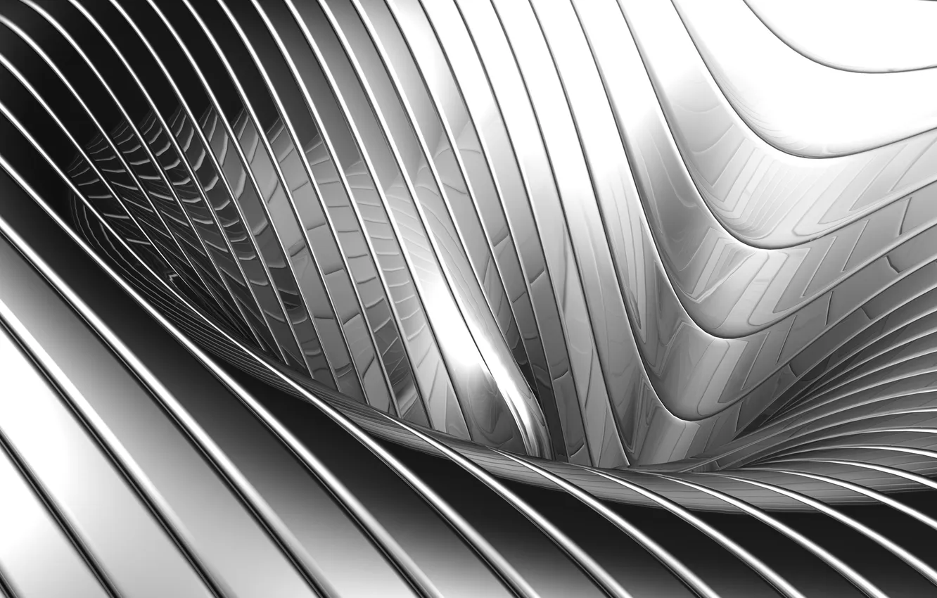 Photo wallpaper metal, abstraction, silver