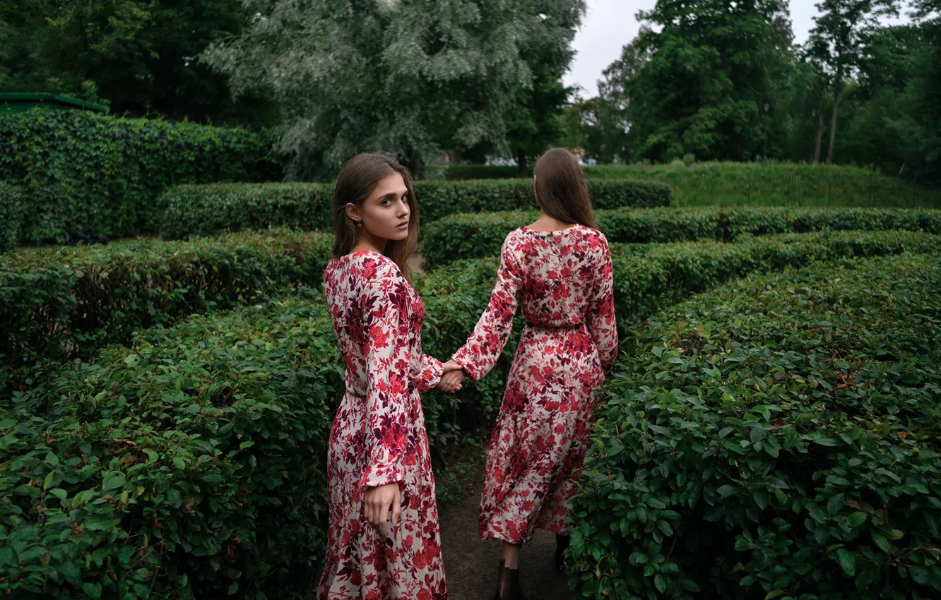 Photo wallpaper girl, trees, dress, Andrew Brandis, Andrey Brandis