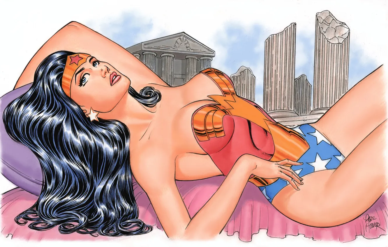 Photo wallpaper look, art, costume, Wonder Woman, Comics, Diana Prince, Dave Hoover