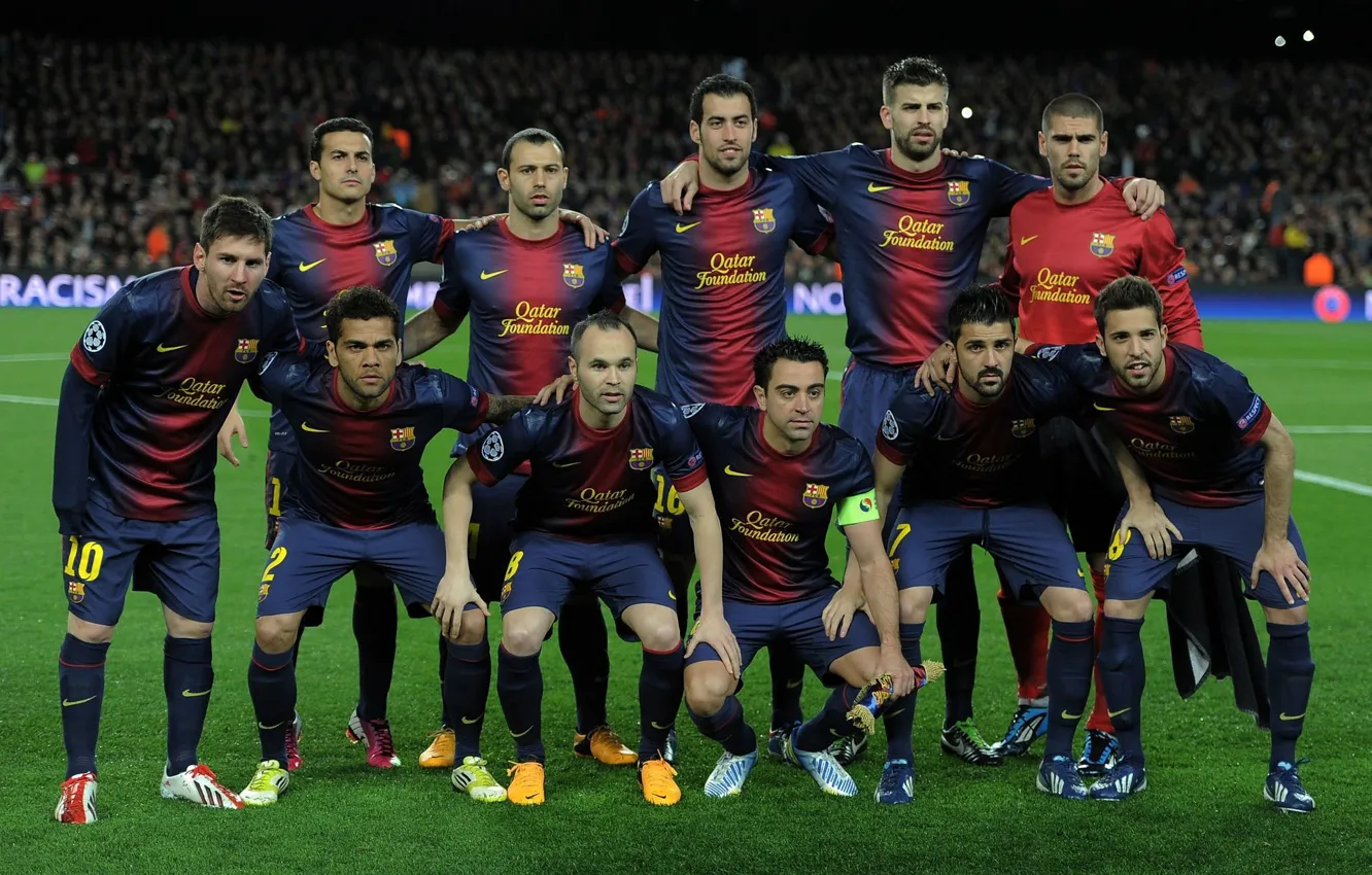 Photo wallpaper Sport, Football, Lionel Messi, Lionel Messi, Barcelona, Javi, Football, David Villa