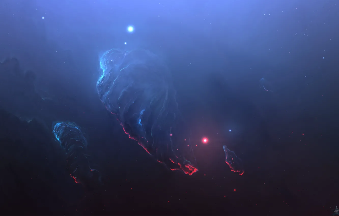 Photo wallpaper fiction, stars, nebula, Celestial Embers, by StarkitecktDesigns, StarkitecktDesigns, space, nebula