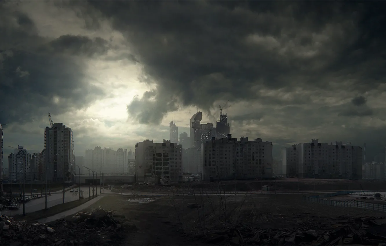 Photo wallpaper the city, Apocalypse, the evening, Russia