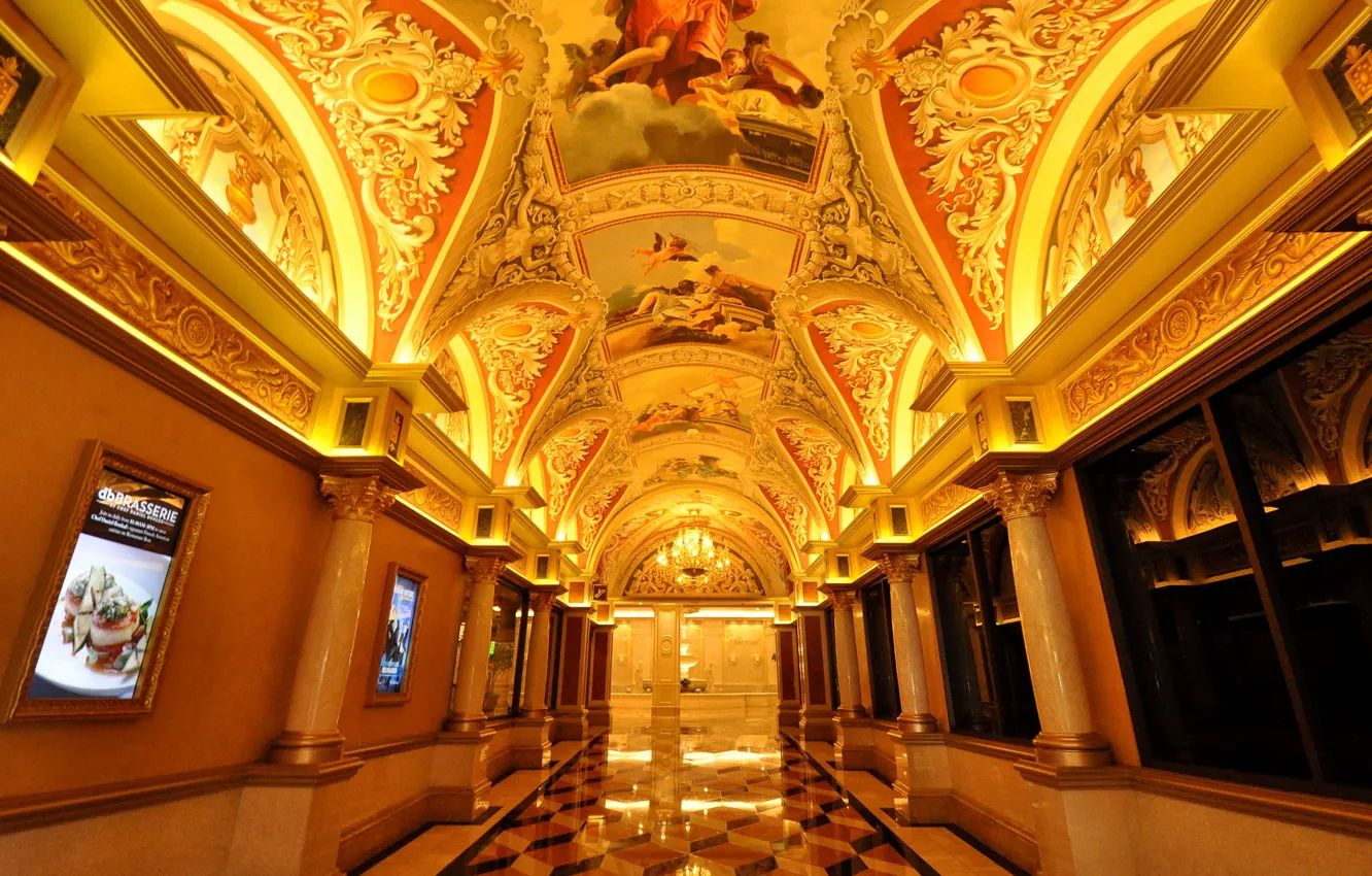 Photo wallpaper corridor, Las Vegas, USA, the hotel, casino