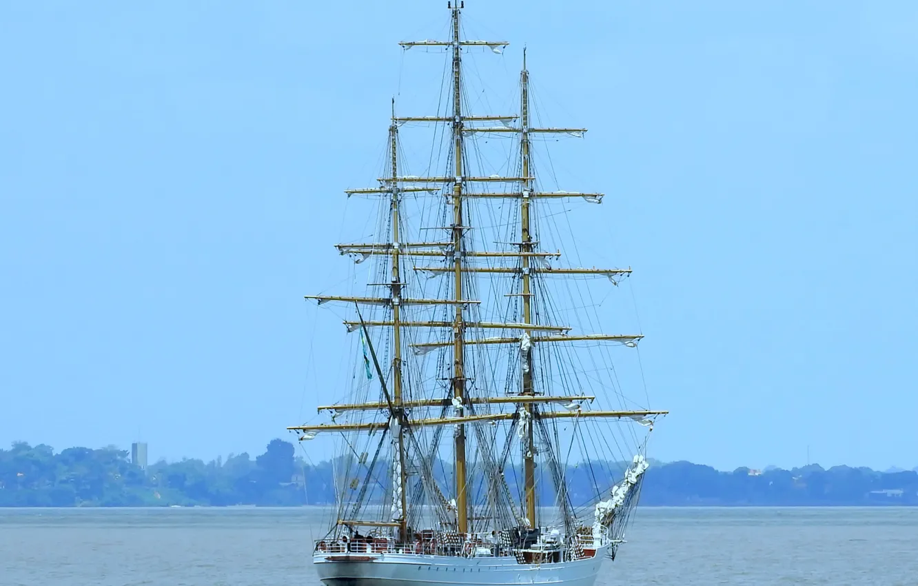 Photo wallpaper sailboat, Brazil, training, Cisne Branco