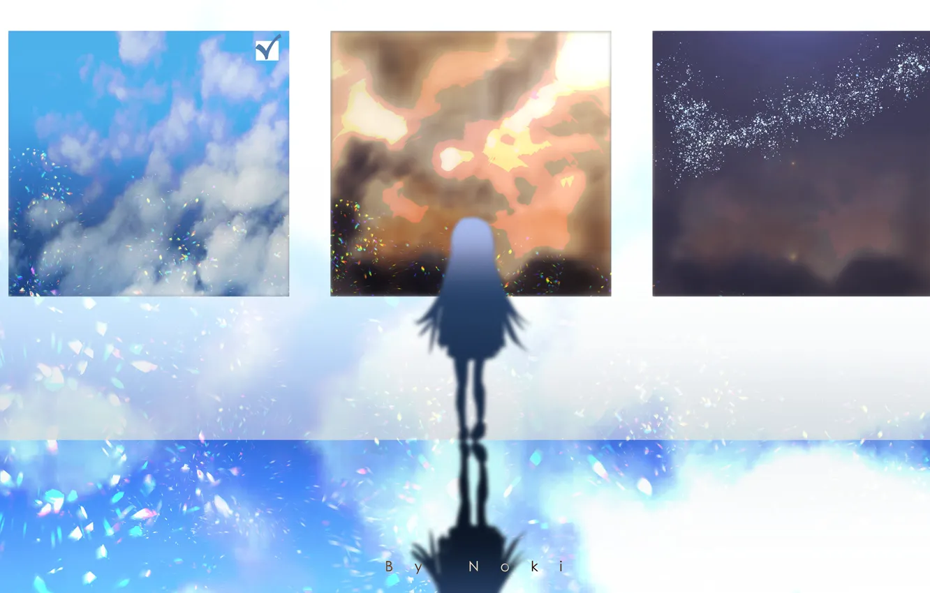 Photo wallpaper the sky, girl, pictures