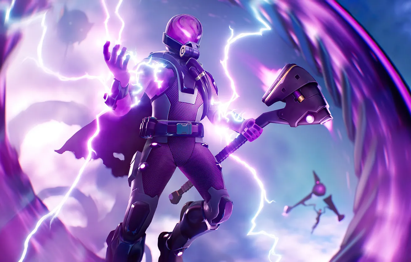 Photo wallpaper lightning, fantasy, Fortnite
