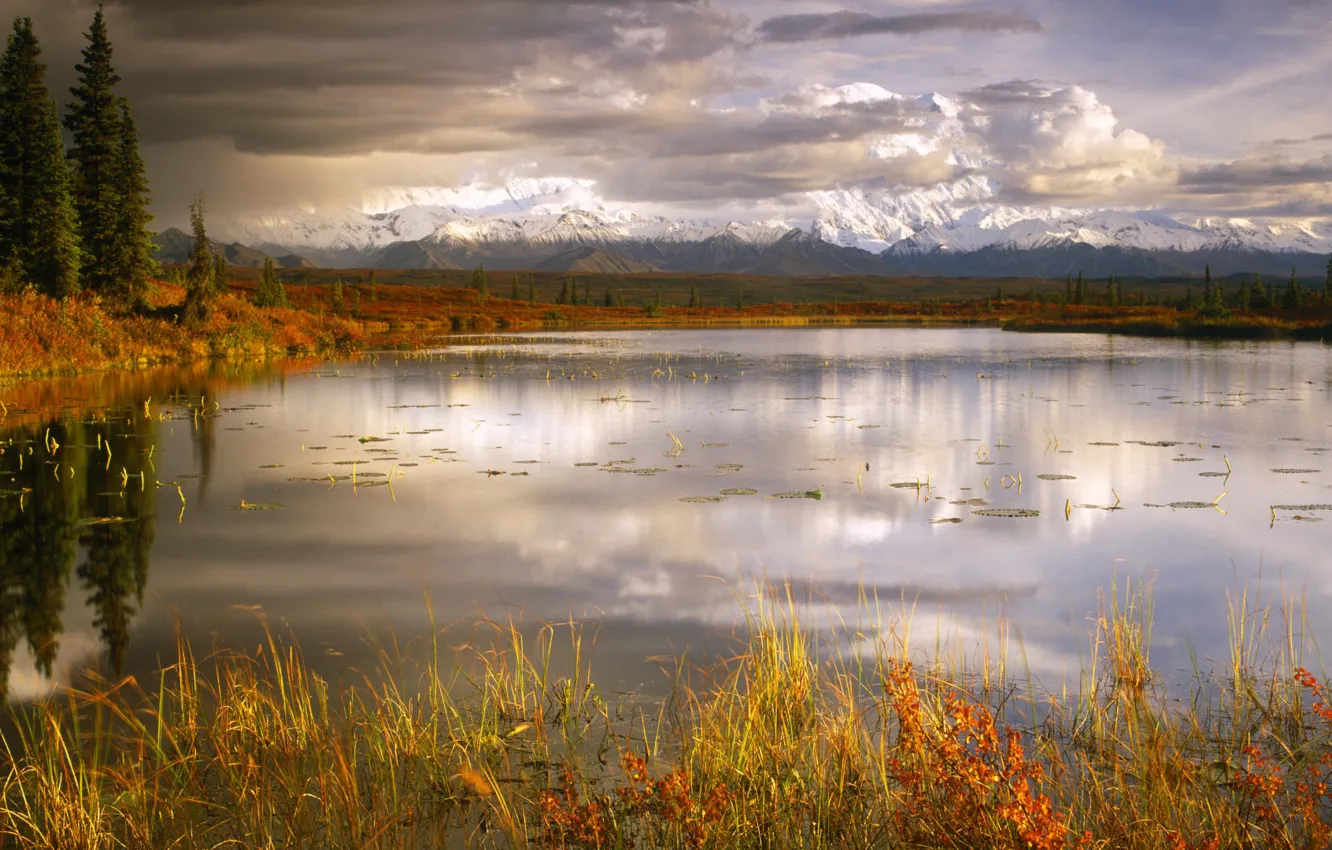 Photo wallpaper autumn, nature, lake, Mountains