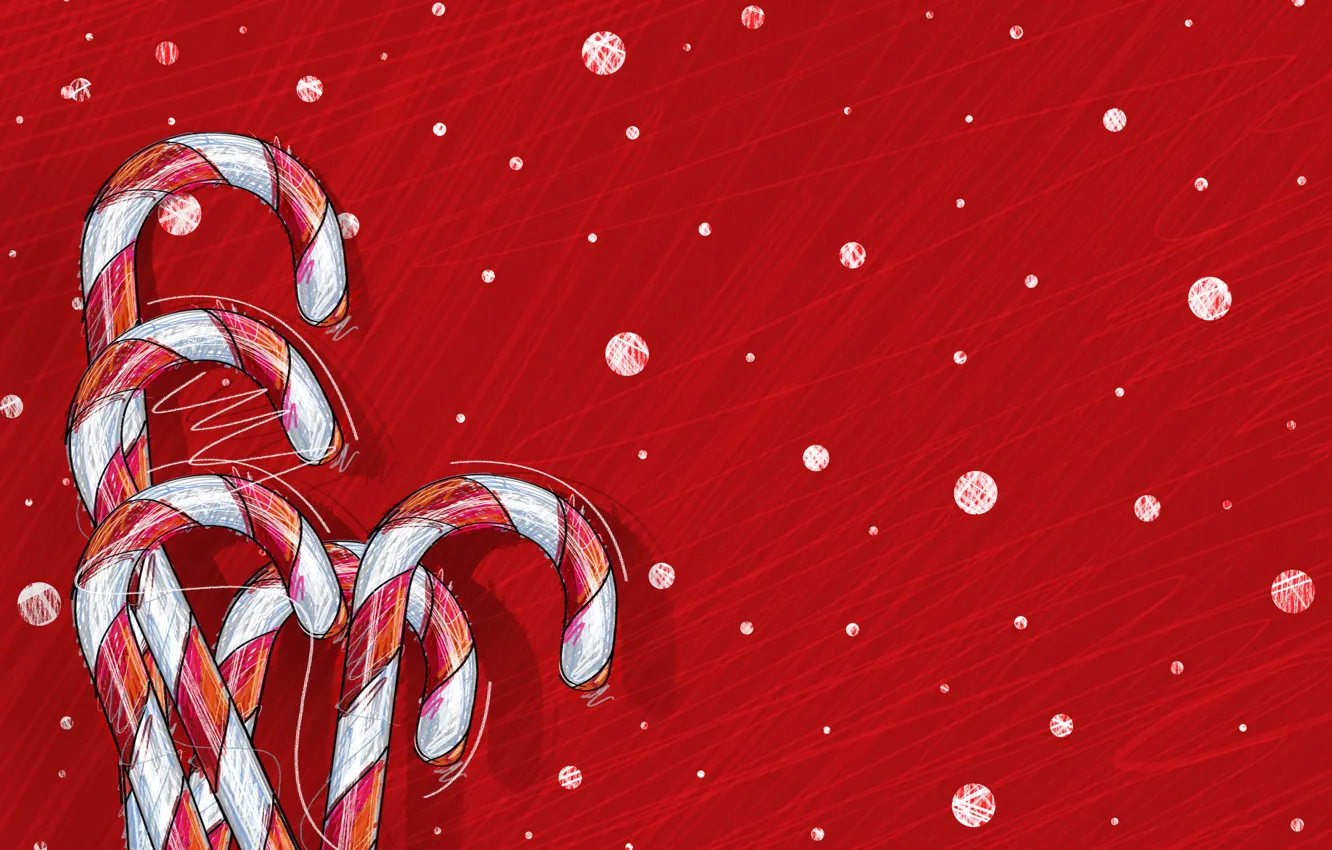 Photo wallpaper snow, background, holiday, figure, candy