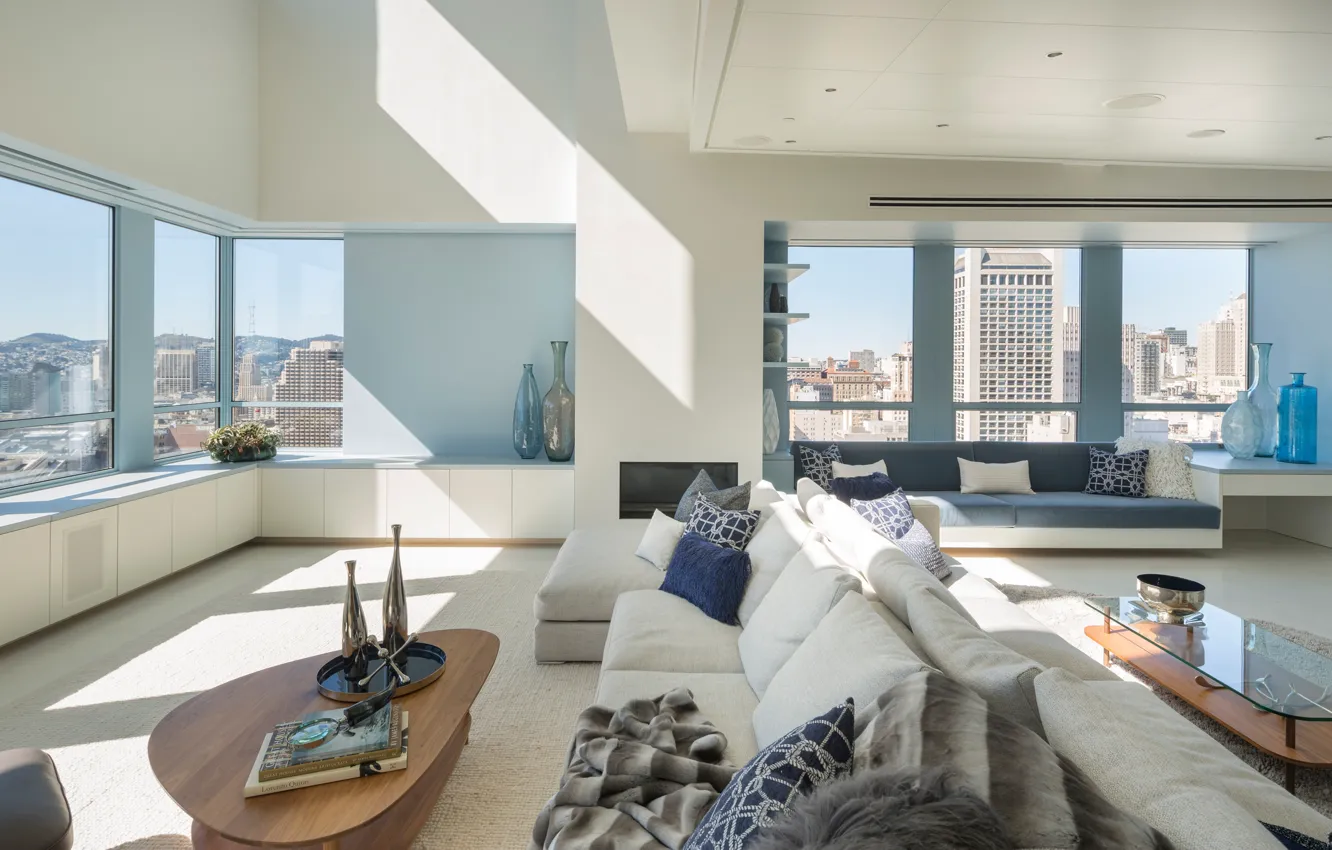 Photo wallpaper interior, megapolis, San Francisco, living room, Ritz-Carlton Residences penthouse