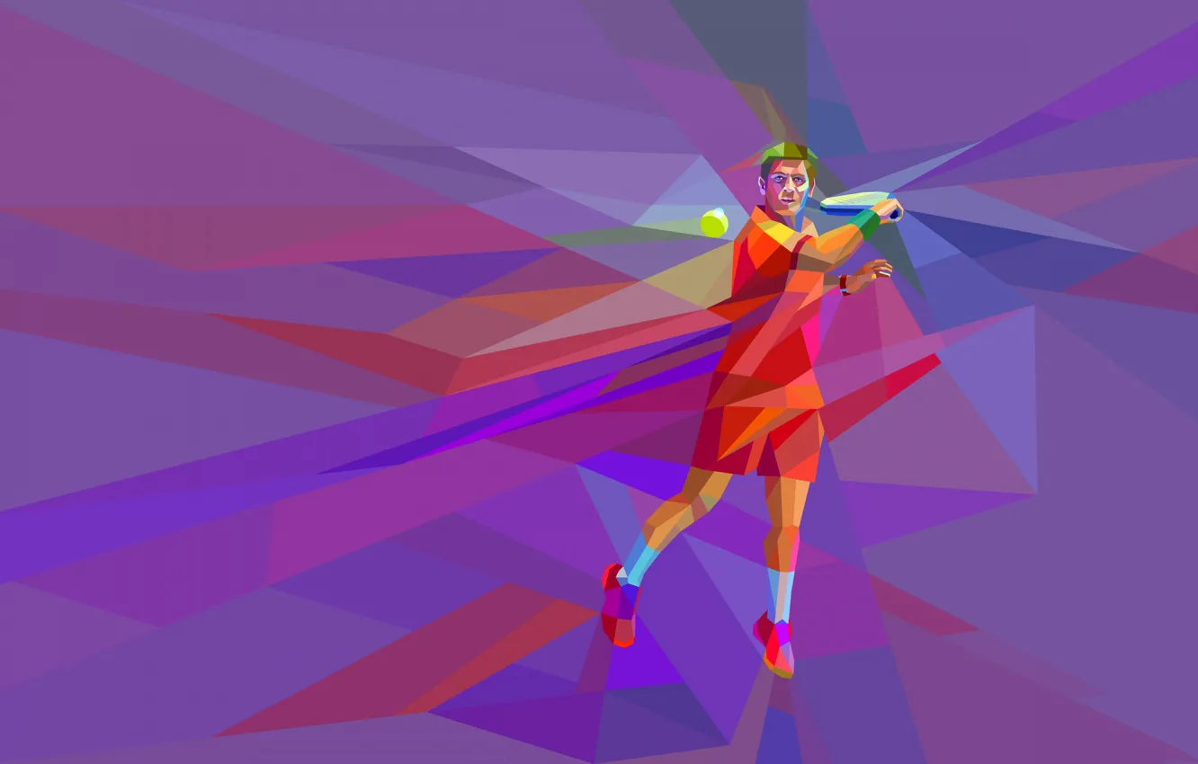 Photo wallpaper the game, vector, athlete, tennis