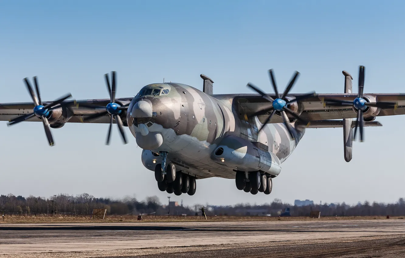 Photo wallpaper the plane, heavy, transport, turboprop, "Antey", An-22A
