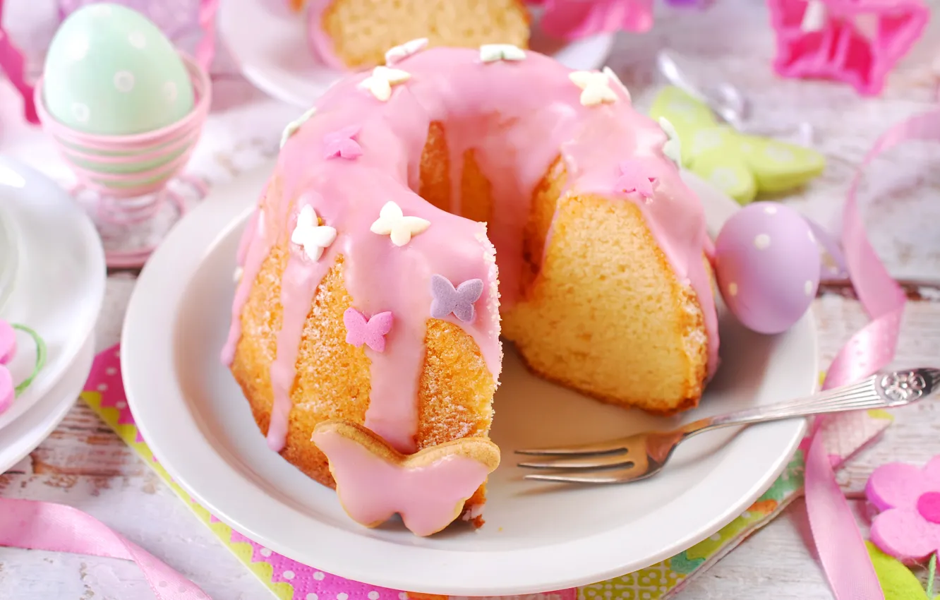 Photo wallpaper flowers, eggs, spring, Easter, flowers, spring, Easter, cupcakes