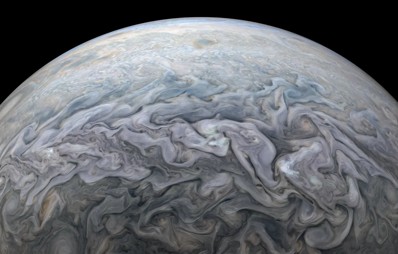 Photo wallpaper space, Jupiter, Solar system, the surface of the planet, Juno, Jupiter, Juno, Kevin M. Gill